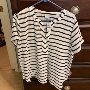 NWT Blue and White Striped Blouse